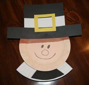 paper plate pilgrim boy